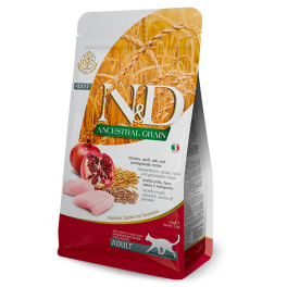 FARMINA N&D low grain chicken & pomegrante adult cat 1.5 kg kurczak i granat sucha karma dla kota