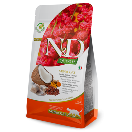 FARMINA N&D Cat Quinoa Adult skin & coat herring coconut 1,5 kg śledź i kokos, karma dla kotów na poprawę stanu sierści