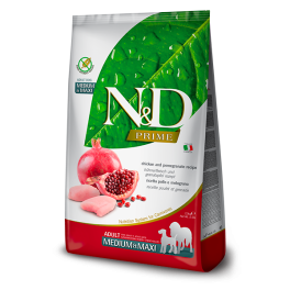 FARMINA N&D Prime dog adult medium & maxi chicken & pomegranate 2,5 kg bezzbożowa karma z kurczakiem i grantem dla psów średnich i dużych ras