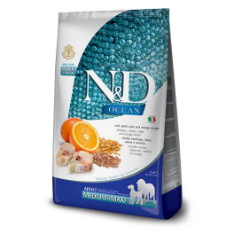 FARMINA N&D Ocean Dog adult Codfish, Oats, Spelt and Orange Medium and Maxi 2,5 kg z dorszem, sucha karma dla psa