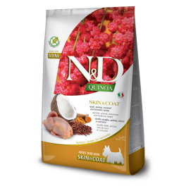 FARMINA N&D Quinoa Dog Skin&Coat Adult Mini quail, coconut 2.5 kg dla psów malych ras z przepiórką na poprawę stanu sierści
