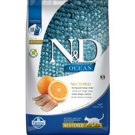 FARMINA N&D Ocean Cat Neutered Adult Herring & Orange 5 kg śledź i pomarańcza dla kastratów