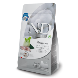 FARMINA N&D White Dog Adult Mini Sea Bass, Spirulina & Fennel 2 kg sucha karma dla psów ras małych