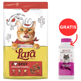 VERSELE-LAGA Lara Adult Beef 7 kg karma dla kotów z wołowiną + Deodo Flower 375 g dezodorant do kuwet odświeżacz kwiatowy GRATIS