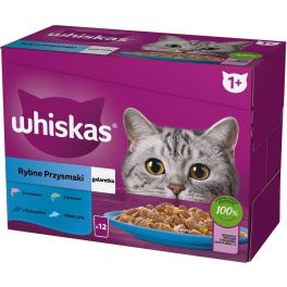 WHISKAS Adult saszetka 12x85g Rybne Przysmaki mokra karma dla dorosłych kotów w galaretce z: łososiem, tuńczykiem, dorszem, białą rybą