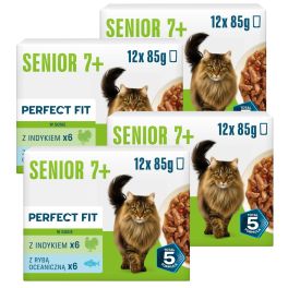 PERFECT FIT Senior 7+ Mix Smaków 48 x 85g mokra karma dla starszych kotów