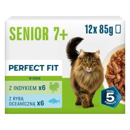 PERFECT FIT Senior 7+ Mix Smaków 12 x 85g mokra karma dla starszych kotów