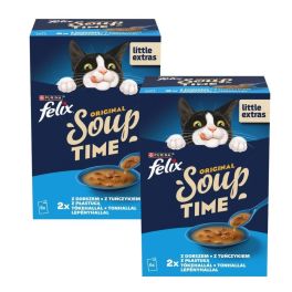 FELIX Original Soup Rybne smaki 12x48g z dorszem i tuńczykiem, uzupełniająca mokra karma dla kotów