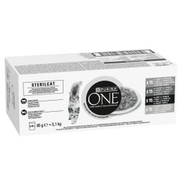 PURINA ONE Sterilcat Meat and Vegetables Adult 60x85g z indykiem, łososiem, wołowiną i kurczakiem, dla kotów wysterylizowanych