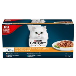 GOURMET Perle Mini fileciki w sosie 60x85g indyk, kaczka, jagnięcina i tuńczyk, mokra karma dla kotów