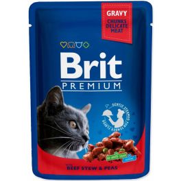 BRIT Premium Cat Adult wołowina i groszek saszetka 100g