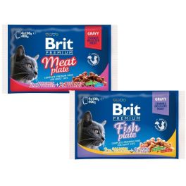 BRIT Zestaw saszetek Mix smaków Cat Adult Meat and Fish Plate 8x100g