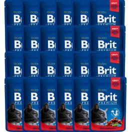 BRIT Premium Cat Adult wołowina i groszek saszetka dla kota 24 x 100g