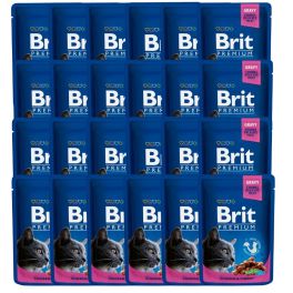 BRIT Premium Adult kurczak i indyk saszetka dla kota 24 x 100g