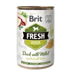 BRIT FRESH Duck with millet 400 g kaczka i proso mokra karma dla psów