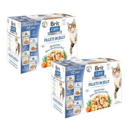 BRIT Care Fillets in Jelly Cat 24x85g indyk i krewetki, pstrąg i dorsz, kurczak z serem i tuńczyk w galaretce dla kotów