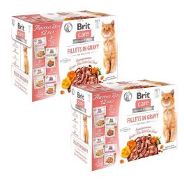 BRIT Care Fillets in Gravy Cat 24 x 85 g filety z łososia z indykiem, z łososia, z kaczki i kurczaka w sosie dla kotów