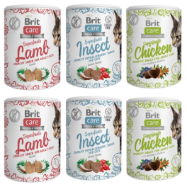 BRIT Care Snack Superfruits Mix smaków 6x100g przysmak dla kota z kurczakiem, insektami i jagnięciną