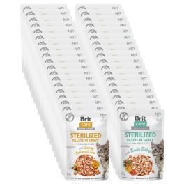 BRIT Care Fillets in Gravy Pouch Sterilized Mix smaków 48x85g z indykiem, łososiem i tuńczykiem dla kotów sterylizowanych