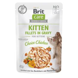 BRIT CARE Fillets in Gravy Pouch Kitten Choice Chicken 24x85g z kurczakiem dla kociąt