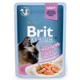 BRIT Premium Cat Delicate fillets in gravy z łososiem w sosie dla kotów sterelizowanych 24x85g