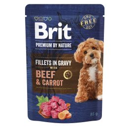 BRIT Premium By Nature Dog Fillets in Gravy z wołowiną i marchewką 24x85g