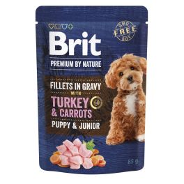BRIT Premium By Nature Puppy Junior Fillets in Gravy z indykiem i marchewką 24x85g