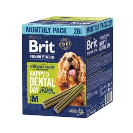 BRIT Premium by Nature Dog Semi-moist Dental Snack M 28 szt. półmiękkie patyczki dentystyczne z kolagenem i spiruliną dla psów średnich
