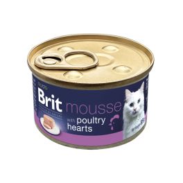 BRIT Premium by Nature Cat Mousse with Poultry Hearts 85 g mus z sercami drobiowymi, mokra karma dla kotów