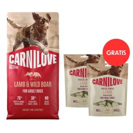 CARNILOVE Active Dog Lamb and Wild Boar Adult 12 kg jagnięcina i dzik dla psów + CARNILOVE Dog Freeze Dried Lamb 2x60g GRATIS