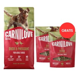 CARNILOVE Active Dog Duck and Pheasant Adult 12 kg kaczka i bażant dla psów + CARNILOVE Dog Soft Snack Duck 2x200g GRATIS
