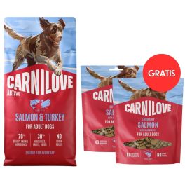 CARNILOVE Active Dog Salmon and Turkey Adult 12 kg łosoś i indyk dla psów + CARNILOVE Dog Crunchy Snack Salmon 2x200g GRATIS