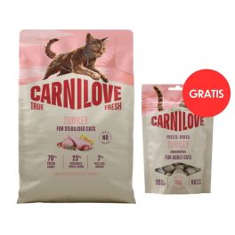 CARNILOVE True Fresh Cat Turkey Sterilised 2 kg dla kotów po sterylizacji + CARNILOVE Freeze-Dried Snack Cat Turkey 40 g GRATIS