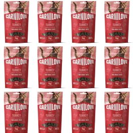 CARNILOVE Soft Snack Cat Turkey 12x50 g z indykiem i kocimiętką, miękkie przysmaki dla kotów