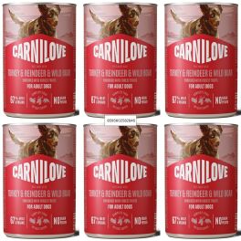 CARNILOVE Dog Can Turkey and Reindeer and Wildboar 6x400g pasztet z indykiem, reniferem i dzikiem dla dorosłych psów