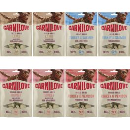 CARNILOVE Dog Freeze Dried Mix Smaków 8x60g liofilizowane przysmaki dla psów
