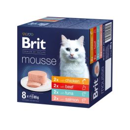 BRIT Premium by Nature Cat Mousse Multipack Mix 8x85 g mus z kurczakiem, wołowiną, tuńczykiem i łososiem dla kotów