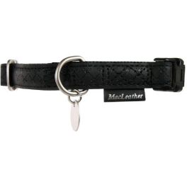 ZOLUX Obroża regulowana mac leather 15 mm czarny