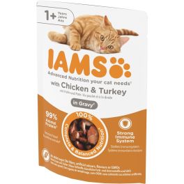 IAMS Cat Adult All Breeds Chicken & Turkey In Gravy kurczak i indyk w sosie 85 g