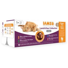 IAMS Adult All Breeds Land&Sea In Gravy mix smaków w sosie 48 x 85 g