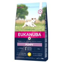 EUKANUBA Growing Puppy Small Breed bogata w świeżego kurczaka 3kg