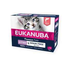 EUKANUBA Grain Free Kitten pasztet dla kociąt Łosoś 12 x 85 g