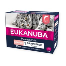 EUKANUBA Grain Free Senior pasztet dla starszych kotów Łosoś 12 x 85 g