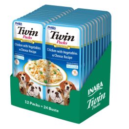 INABA Dog Twin Kurczak, warzywa i ser w bulionie dla psów 24x40 g