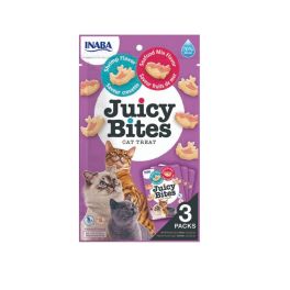 INABA Juicy Bites wilgotne przysmaki krewetki i owoce morza dla kota 33,9 g (3x11,3 g)