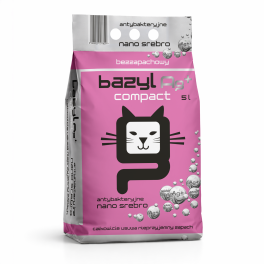 BAZYL Ag+ Compact 5 L żwirek bentonitowy z nano srebrem bezzapachowy dla kota