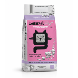 BAZYL Ag+ Compact Lavender 10L żwirek bentonitowy z jonami srebra o zapachu lawendy