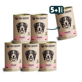 PAKA ZWIERZAKA Karma wołowina i śledź dla psa 6 x 400 g 5+1 GRATIS