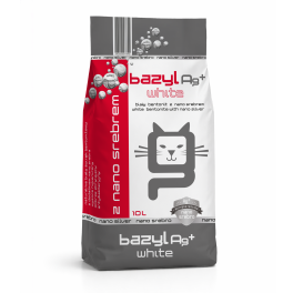 BAZYL Ag+ Compact White 10 L żwirek z nanosrebrem dla kota