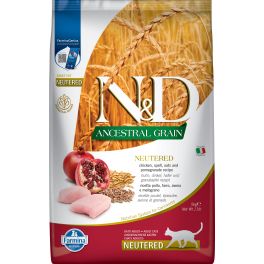 FARMINA N&D Ancestral Grain Neutered chicken & pomegranate 5 kg karma z kurczakiem dla kotów po kastracji
